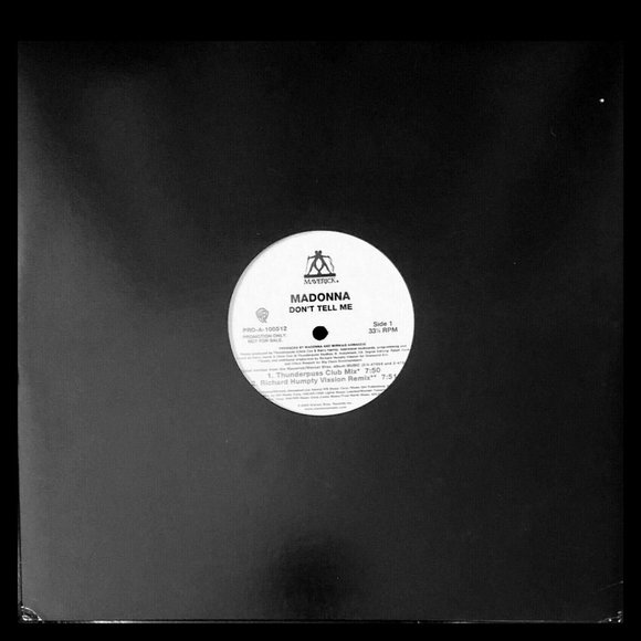 MADONNA  DON'T TELL ME Mixes  12" PROMO RECORD 2000 USA Ed. 22Yrs!  RARE VINTAGE - Picture 1 of 3